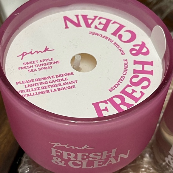 PINK VICTORIA SECRET Single-Wick Candle and Body Mist In Fresh & Clean S… - Picture 7 of 10